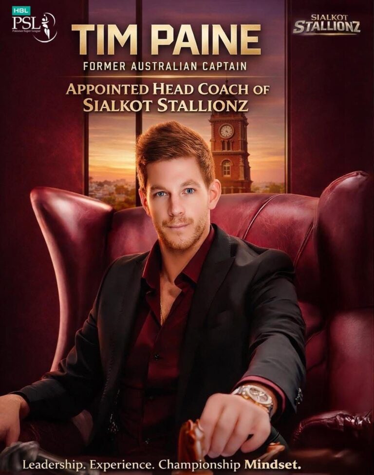 Tim Paine Appointed Sialkot Stallions Head Coach for PSL 2026: What This Means for the Franchise