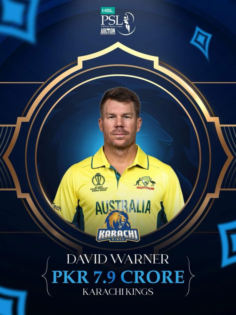 David Warner returns to Karachi Kings