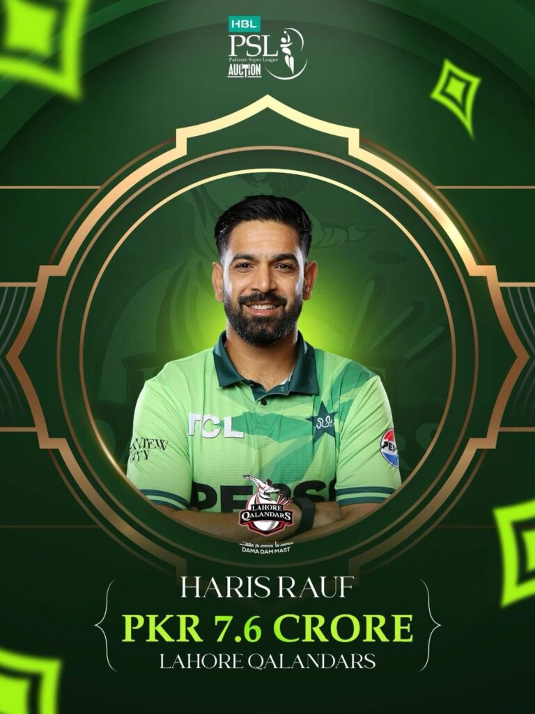 Haris Rauf is back at Lahore Qalandars