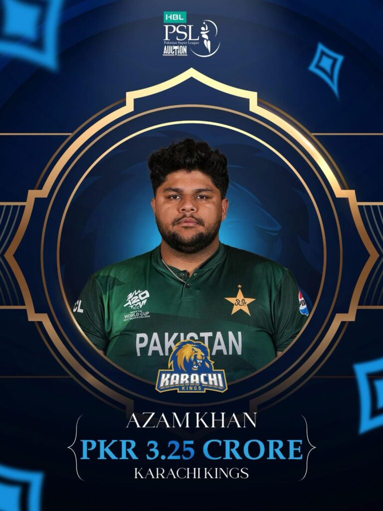 Local boy Azam Khan will be part of Karachi Kings in HBL PSL 2026