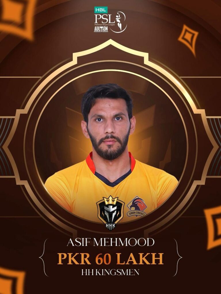 Pace bowler Asif Mehmood is part of HH Kingsmen