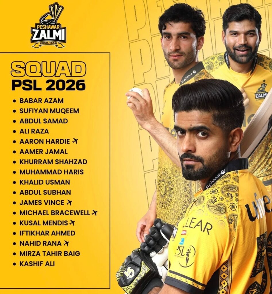 Peshawar Zalmi Squad PSL 2026: Full Player List, Roles & Championship Prediction