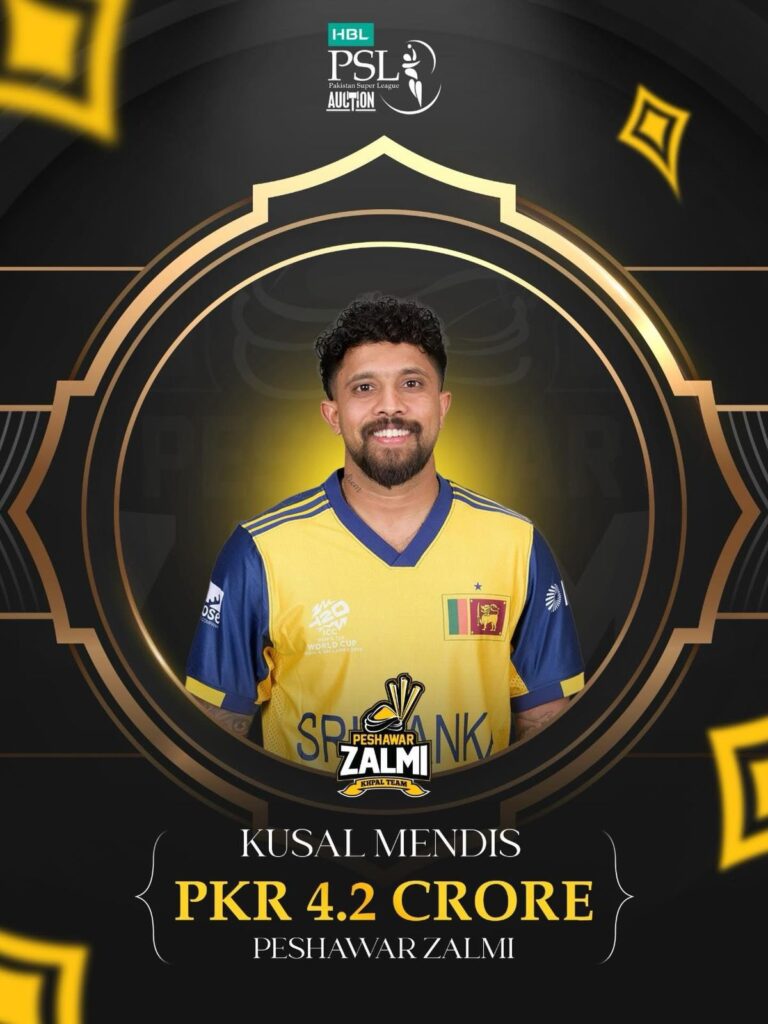 Peshawar Zalmi spend big on Sri Lanka batter Kusal Mendis