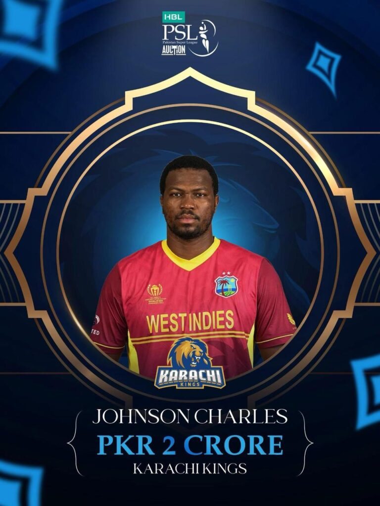 West Indies wicketkeeper batter Johnson goes to Karachi Kings