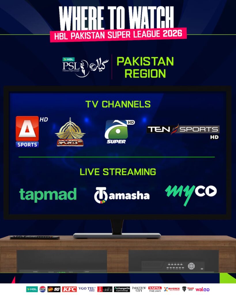 Where to Watch PSL 2026 in Pakistan, Official TV Channels and Live Streaming